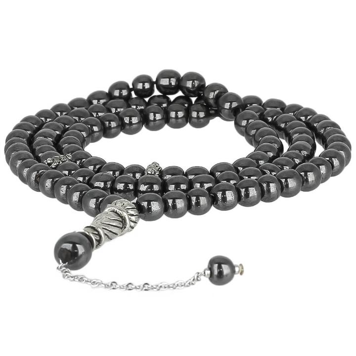 تسبیح حدید معدنی 101 دانه دستساز اسلیمی محافظ هاله انرژی کد at030